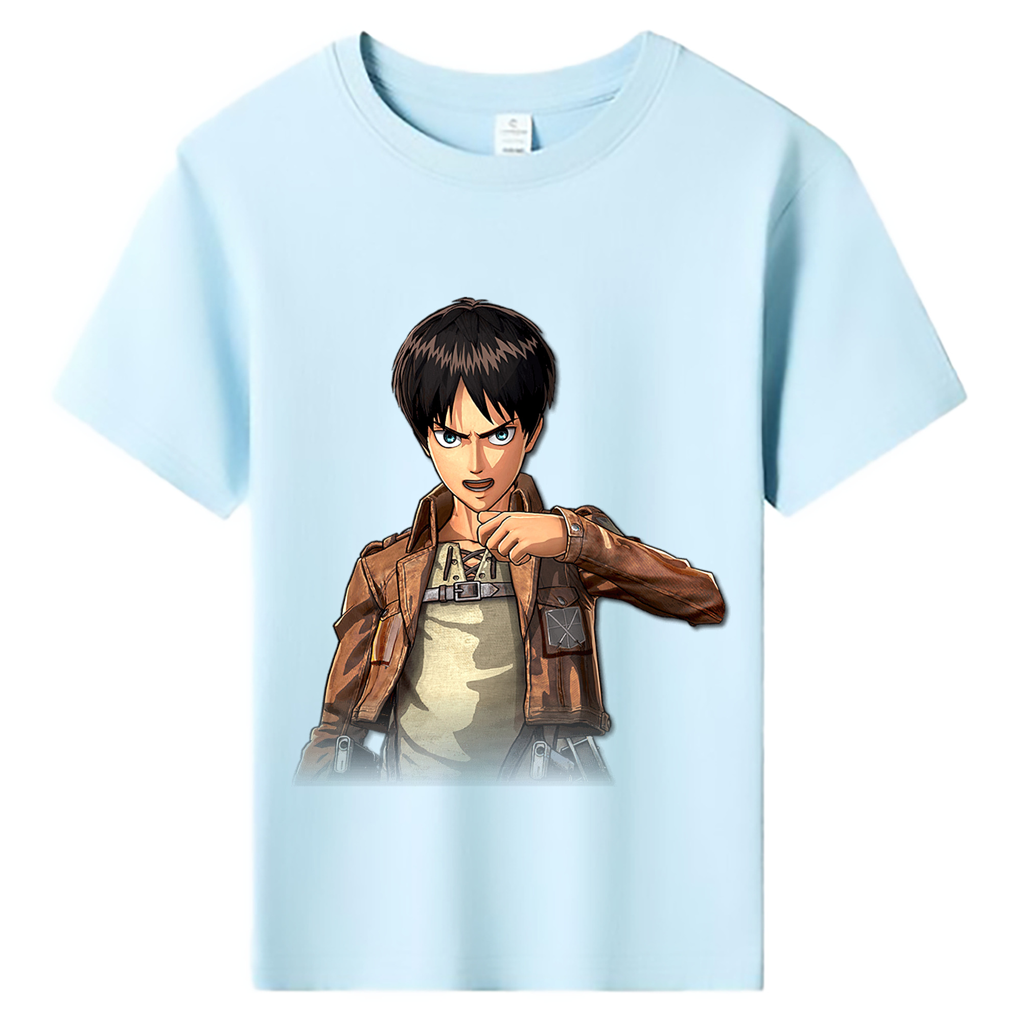 （画像用） 進撃の巨人 エレン･イェーガー Attack on Titan Eren Jäger 綿100％キッズTシャツ（フロントプリント）
